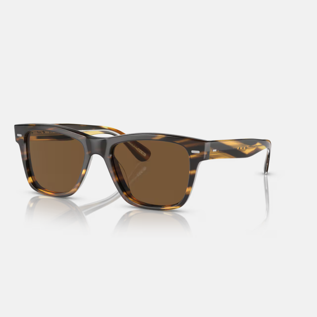 Left side view 0OV5393SU Oliver Sun Cocobolo