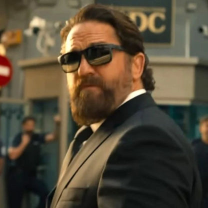 Gerard Butler in Den of Thieves 2: Pantera wearing the Holbrook sunglasses