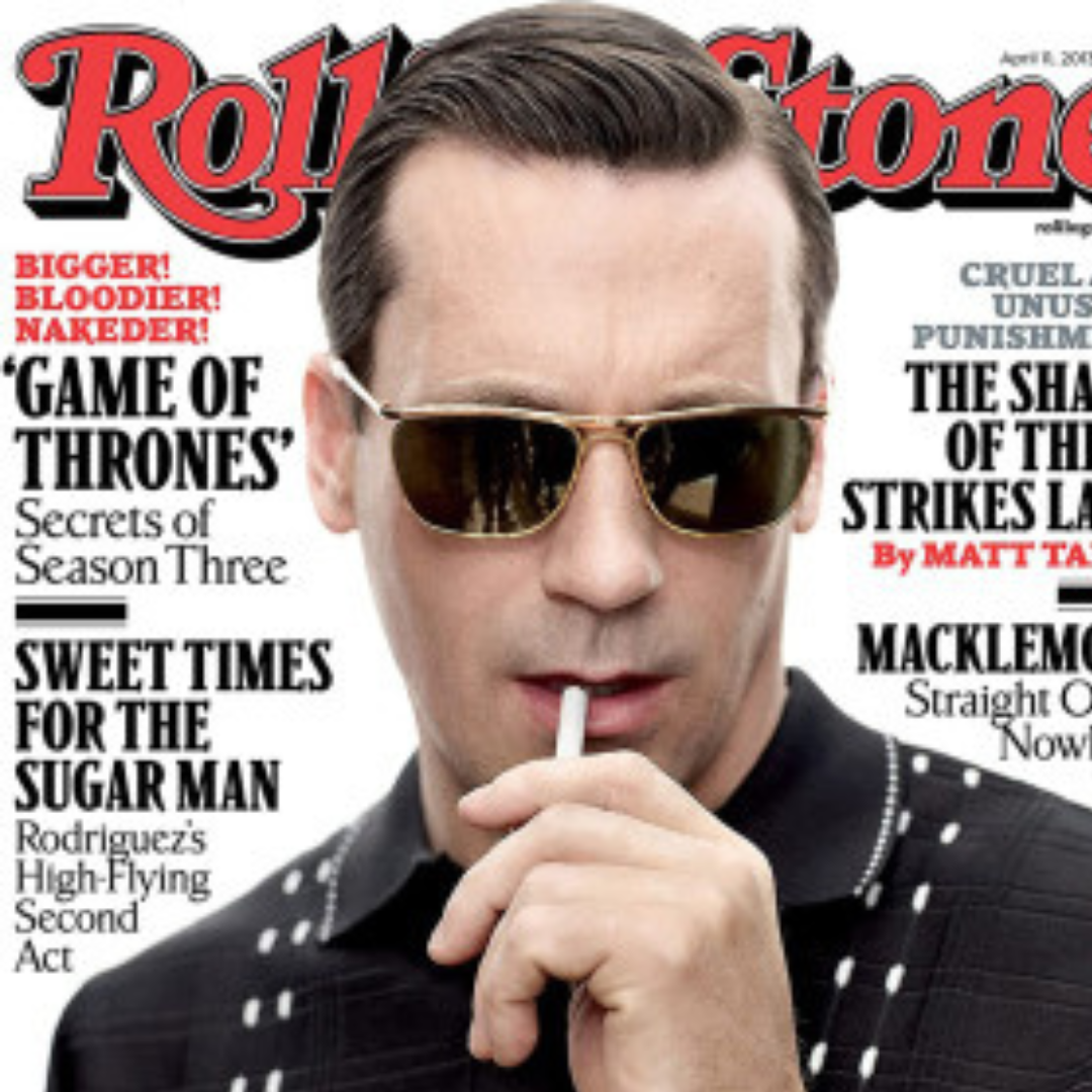 Jon Hamm cover Rolling Stone sunglasses