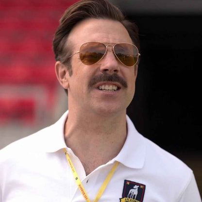 Ted Lasso wearing Ray-Ban Sunglasses in Netflix series