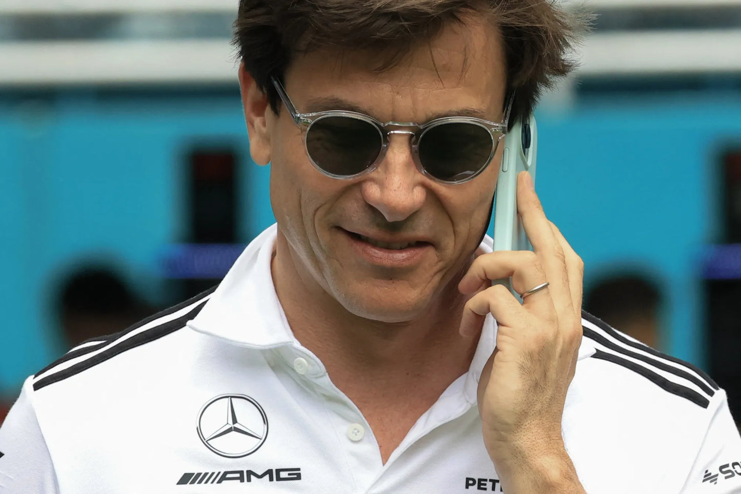 Toto Wolff wearing Oliver Peoples Gregory Peck sunglasses